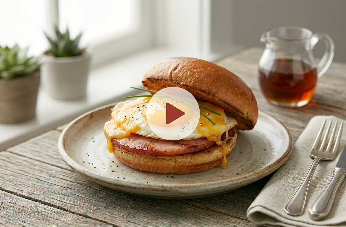 Canadian Bacon and Egg Breakfast Sandwich Recipe