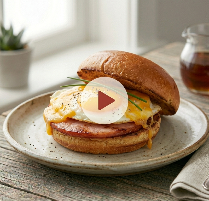 Canadian Bacon and Egg Breakfast Sandwich Recipe